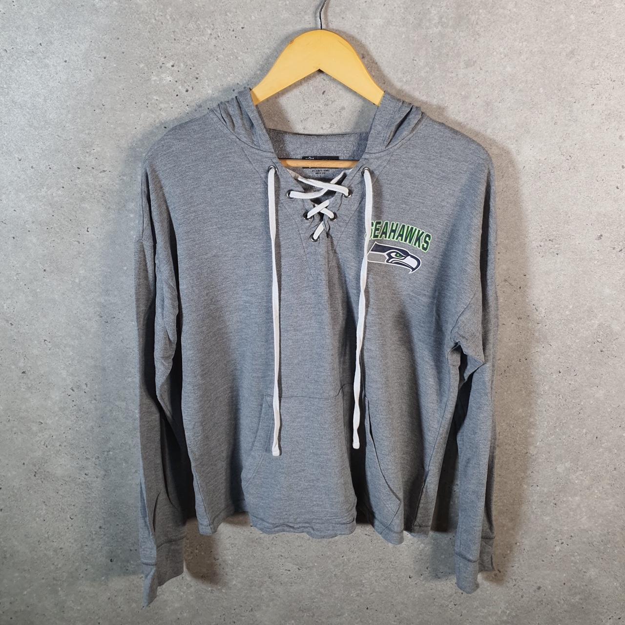 Vintage NFL Seattle Seahawks Hoodie Womens Small Grey Pullover USA Pro Sport
