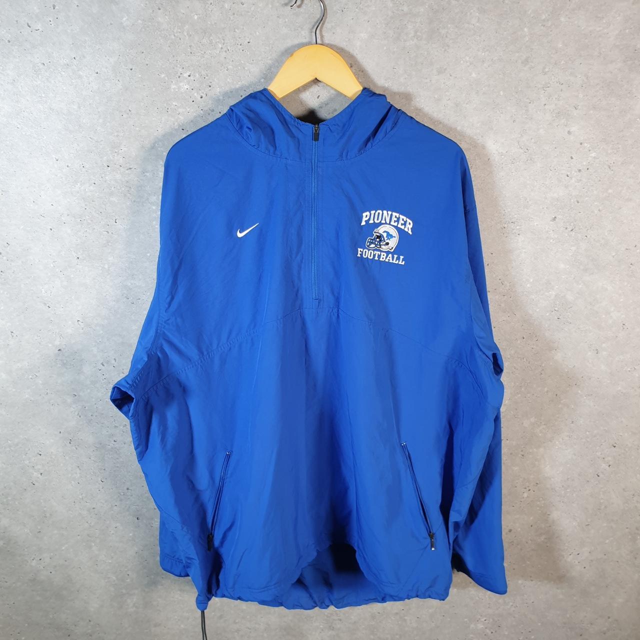 Vintage Nike Windbreaker Track Jacket Mens XL Blue USA Swoosh 1/4 Zip