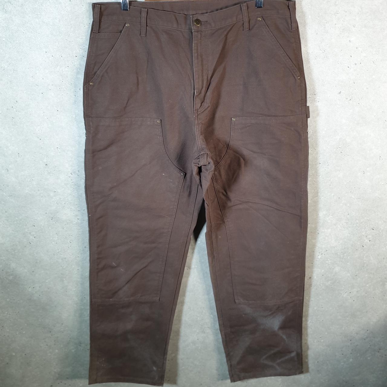 Vintage Carhartt Double Knee Carpenter Trousers Mens W38 L34 Brown Loose Fit USA