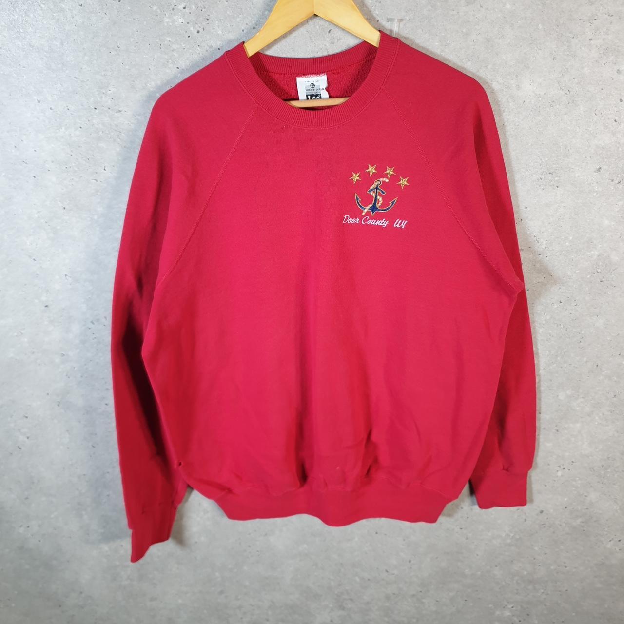 Vintage Lee Midweight Made In USA Sweatshirt Men’s XL Red Doon County Anchor