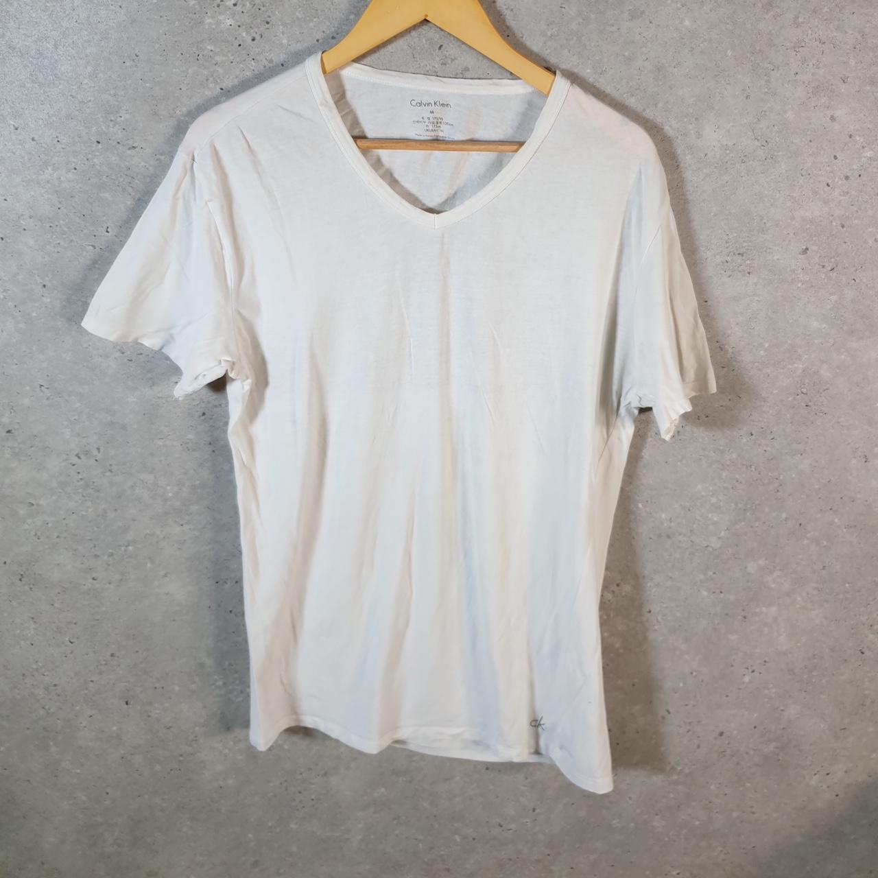 Vintage Calvin Klein Spellout Blank T Shirt Men’s Medium White Casual Sports