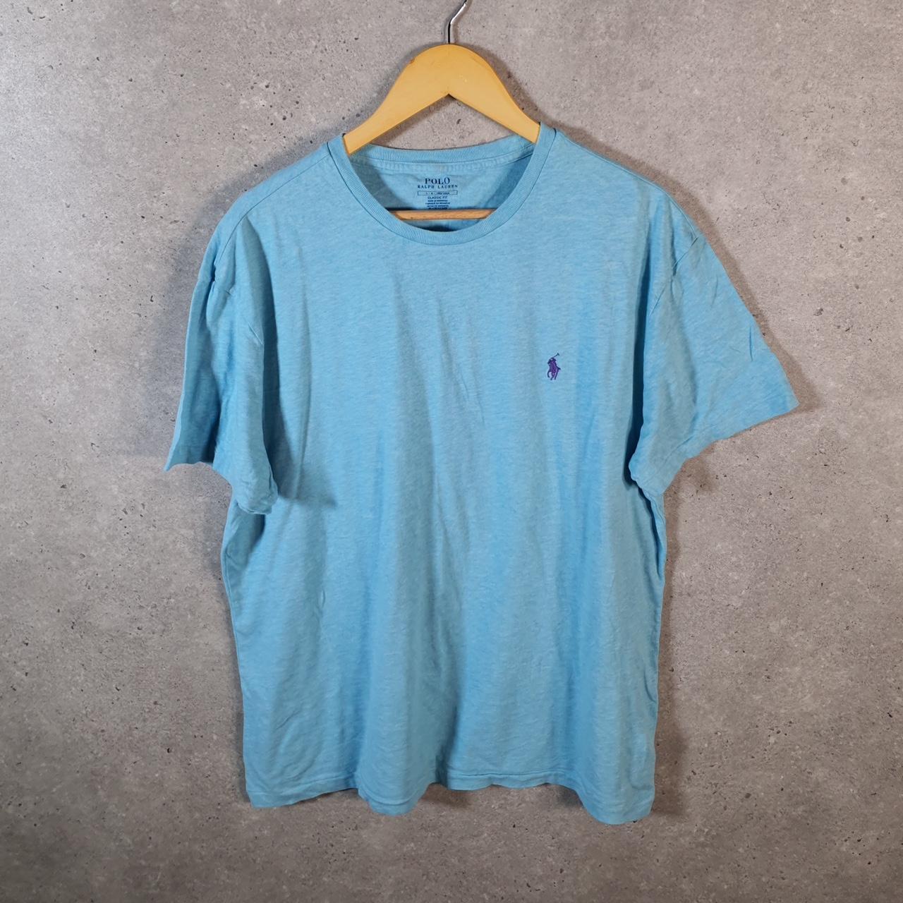 Vintage Ralph Lauren Polo T Shirt Men’s Large Blue Embroidered Pony Classic Fit C9097