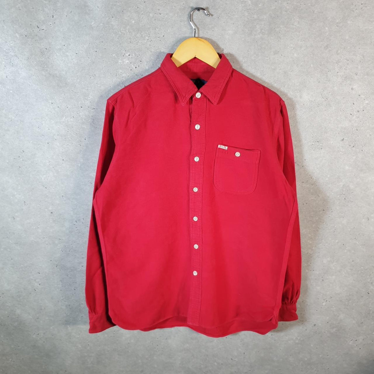 Vintage Ralph Lauren Button Down Shirt Men’s Medium Red Classic Fit Cotton