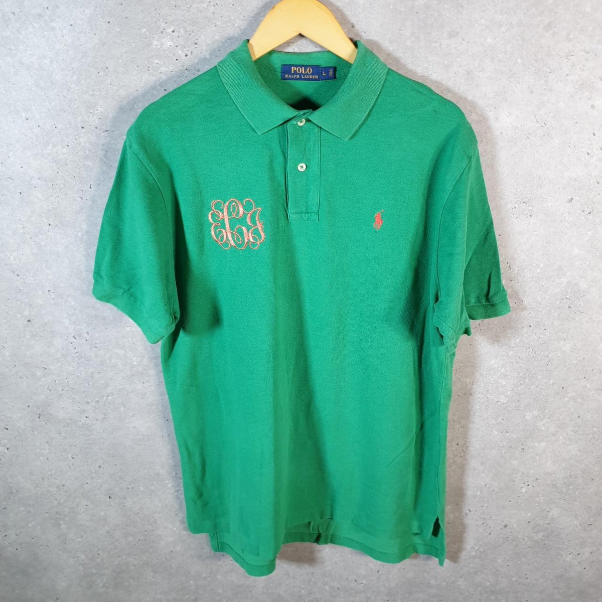Vintage Ralph Lauren Polo Shirt Men’s Large Green Classic Fit Embroidered Pony