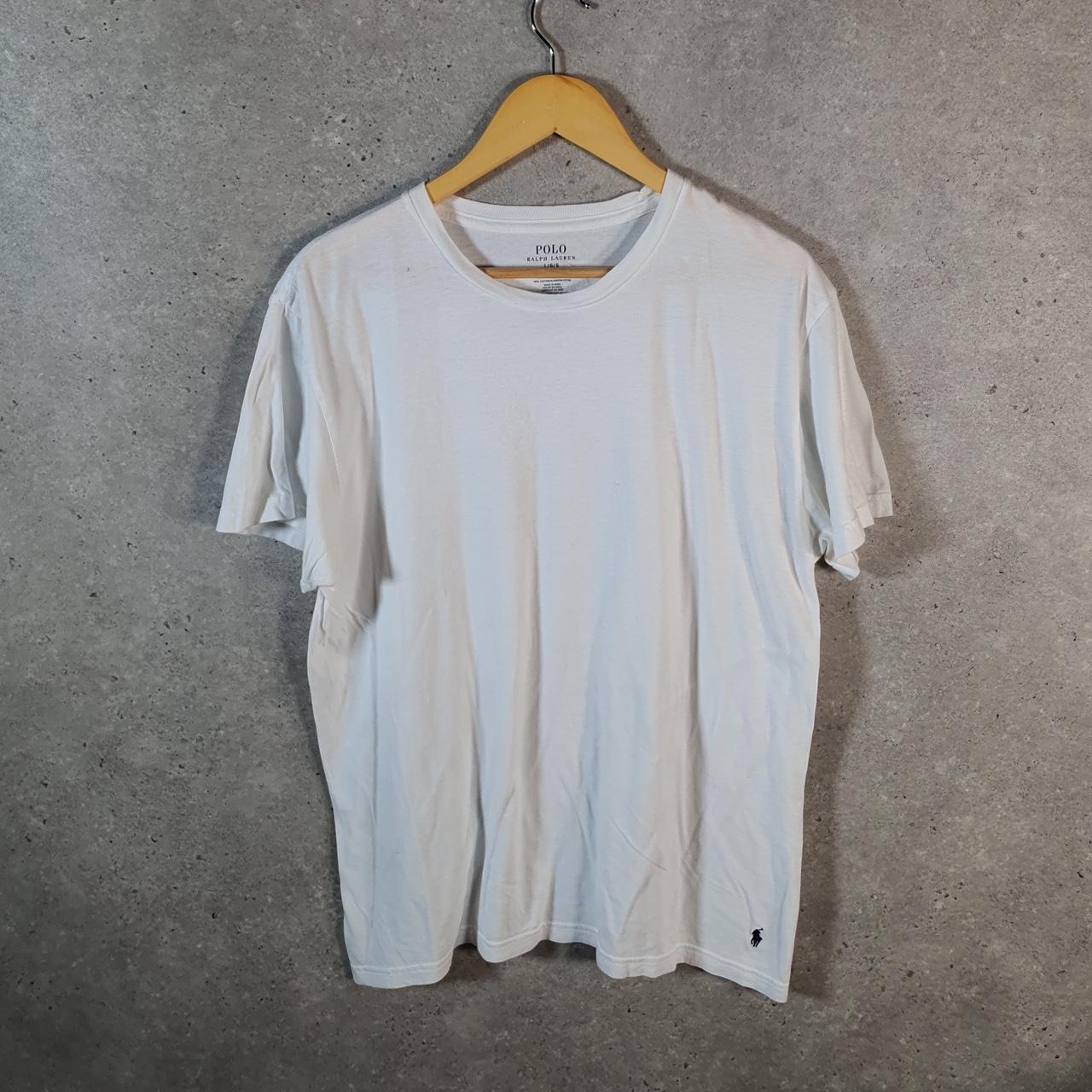 Vintage Ralph Lauren Polo Sport T Shirt Men’s Large White Classic Fit Embroidered Pony C8676