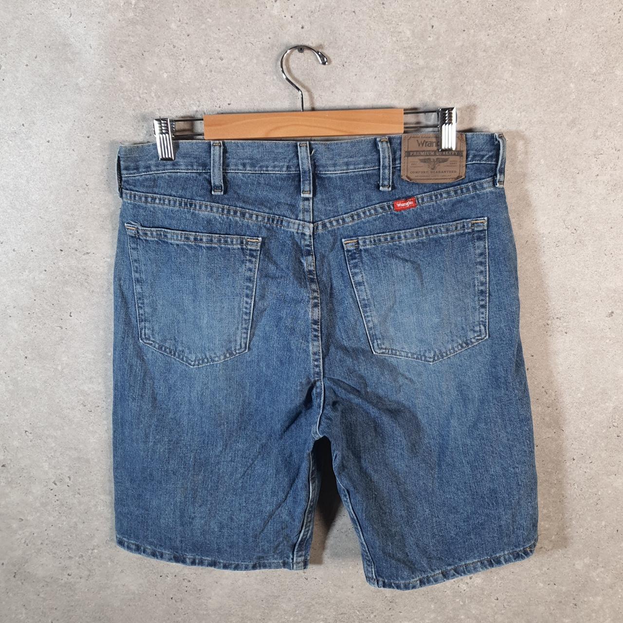 Vintage Wrangler Denim Shorts Jorts Cargo Men’s W34 Blue Baggy Cotton