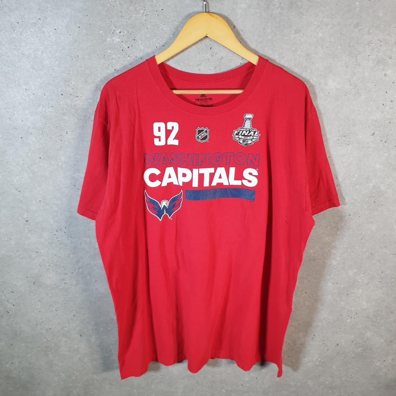 Vintage Adidas Go To Tee Washington NHL Stanley Cup T Shirt Men’s XL Red Three Stripes Logo