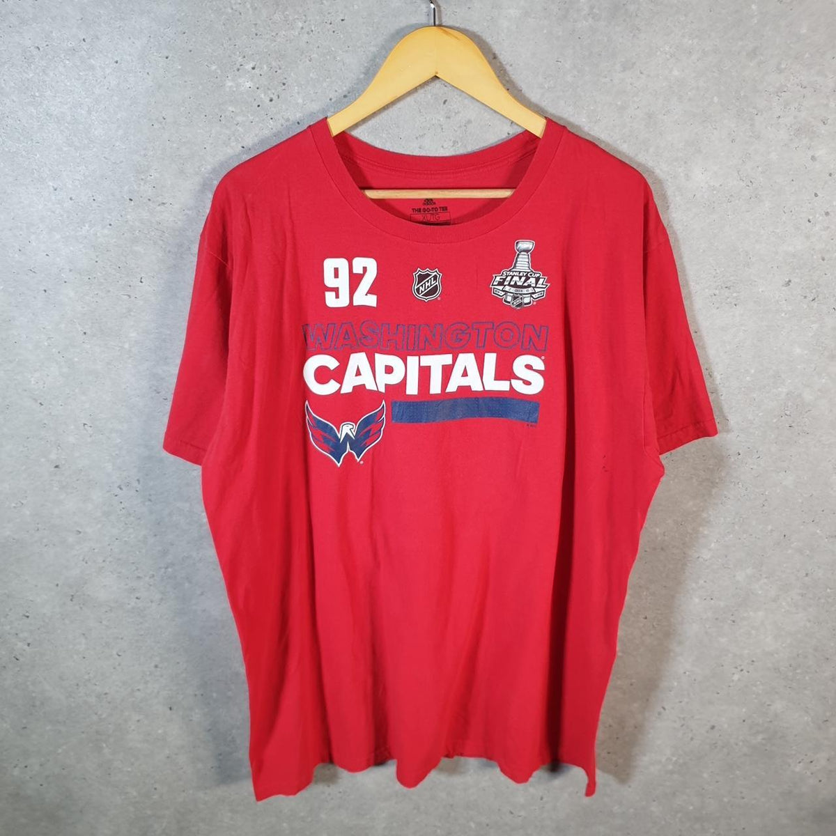 Vintage Adidas Go To Tee Washington NHL Stanley Cup T Shirt Men’s XL Red Three Stripes Logo