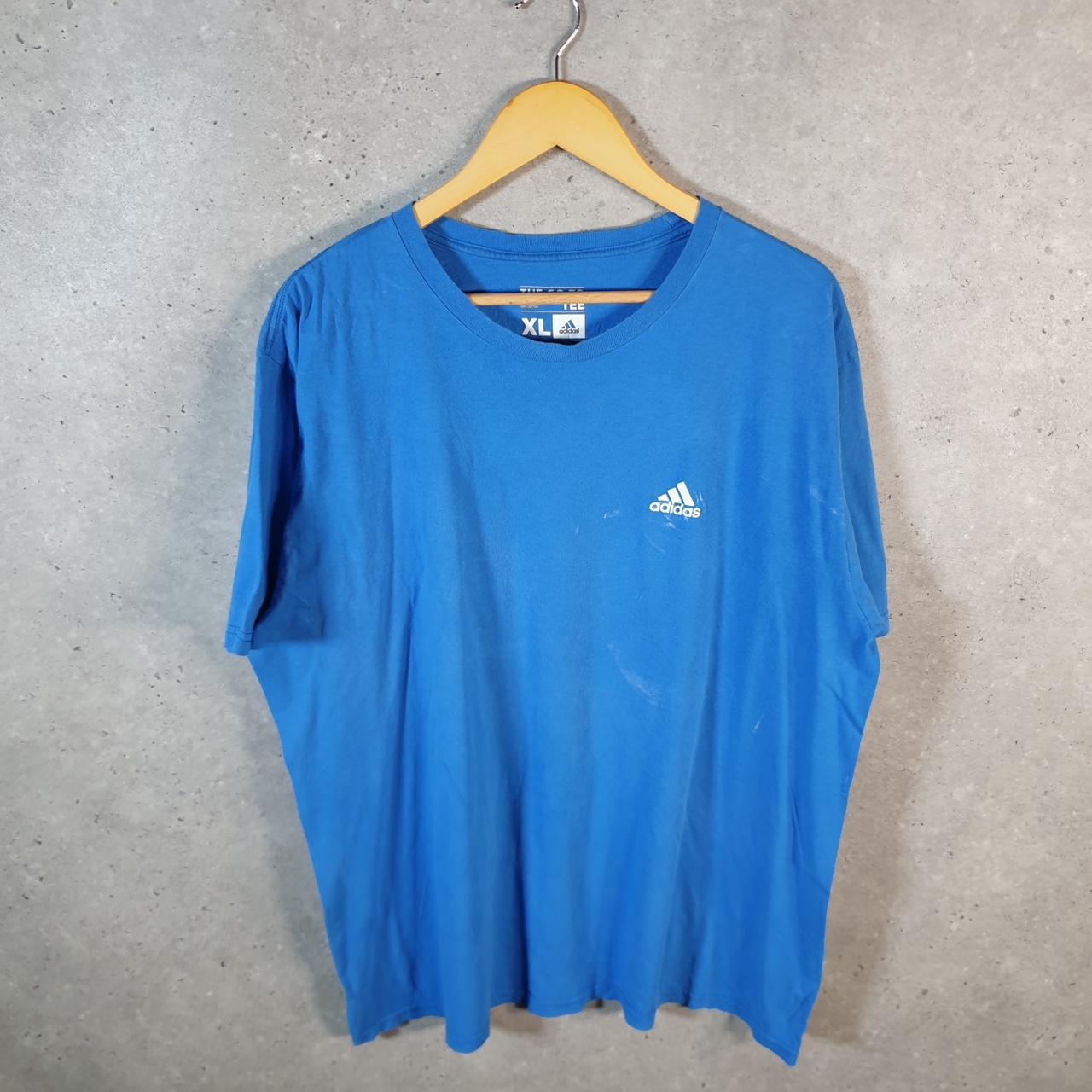 Vintage Adidas Go Tee T Shirt Shirt Men’s XL Blue Three Stripes Logo Athletic C9908