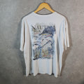 Vintage Nautica Sailing Graphic T Shirt Men’s 2XL White Casual Sports Logo Athletic