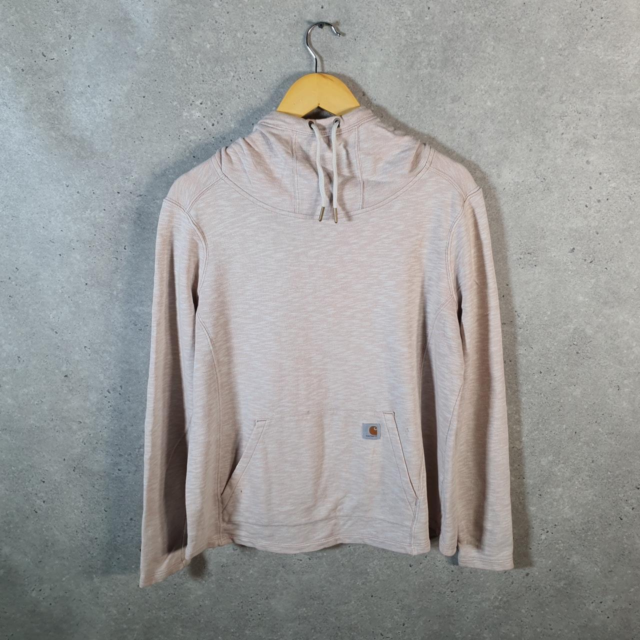 Vintage Carhartt Hoodie Womens Large Pink Pullover Blank Sweatshirt USA Relaxed Fit