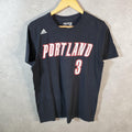Vintage Adidas Go Tee NBA Portland 3 T Shirt Men’s Medium Black Three Stripes Logo Athletic