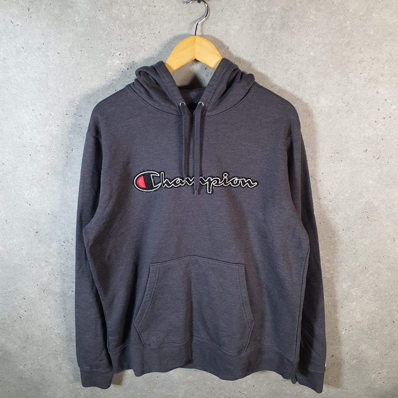 Vintage Champion Hoodie Men’s Large Grey Pro Sport Spellout Pullover