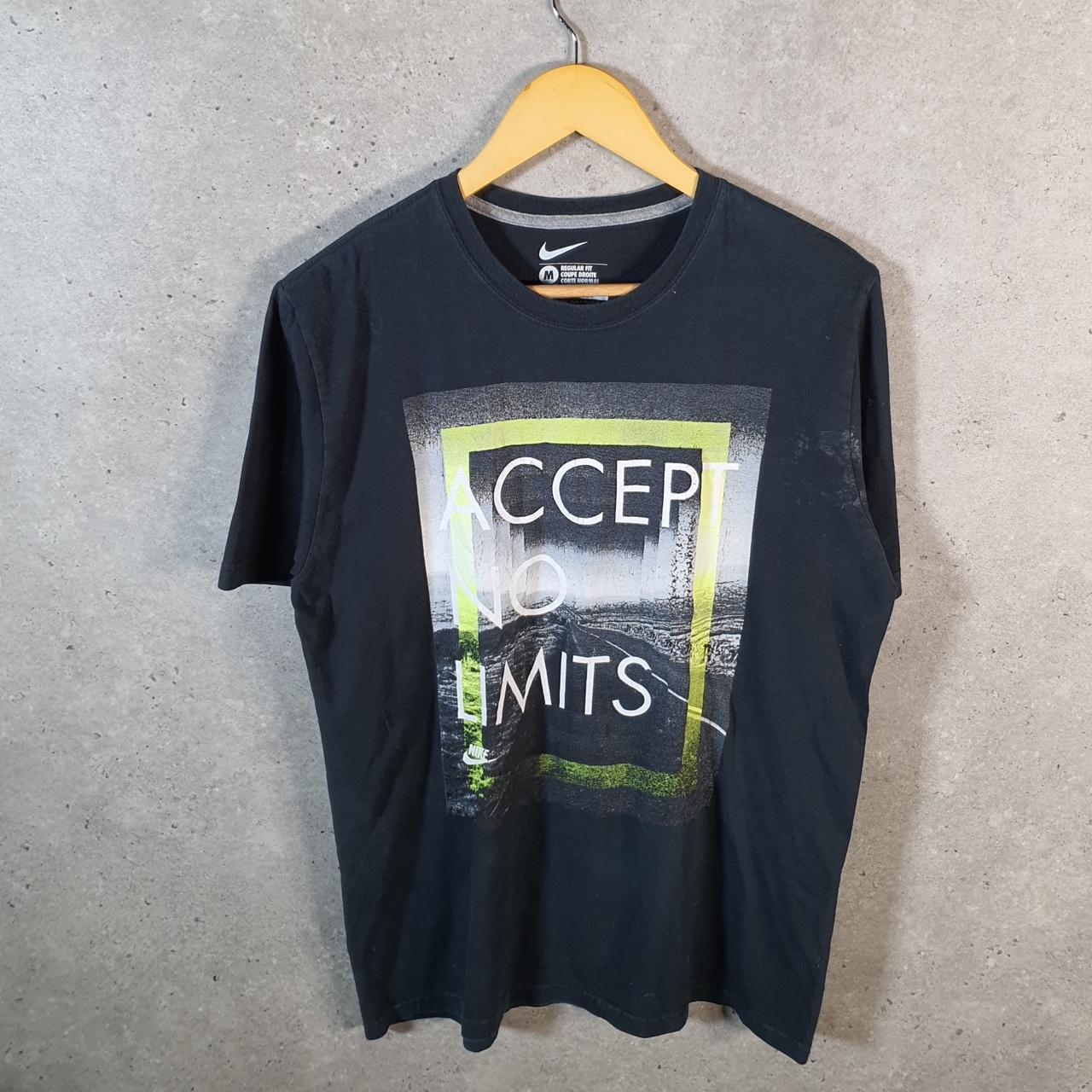 Vintage Nike Accept No Limits T Shirt Men’s Medium Black Graphic Logo Swoosh Athletic