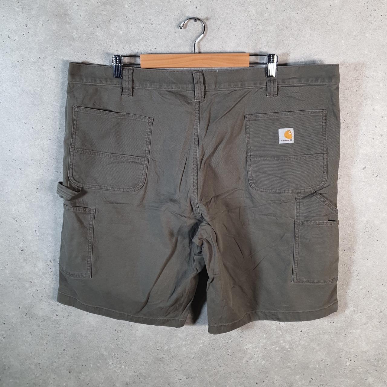 Vintage Carhartt Baggy Carpenter Shorts Jorts Cargo Men’s W44 Khaki Green Relaxed Fit Workwear A4714