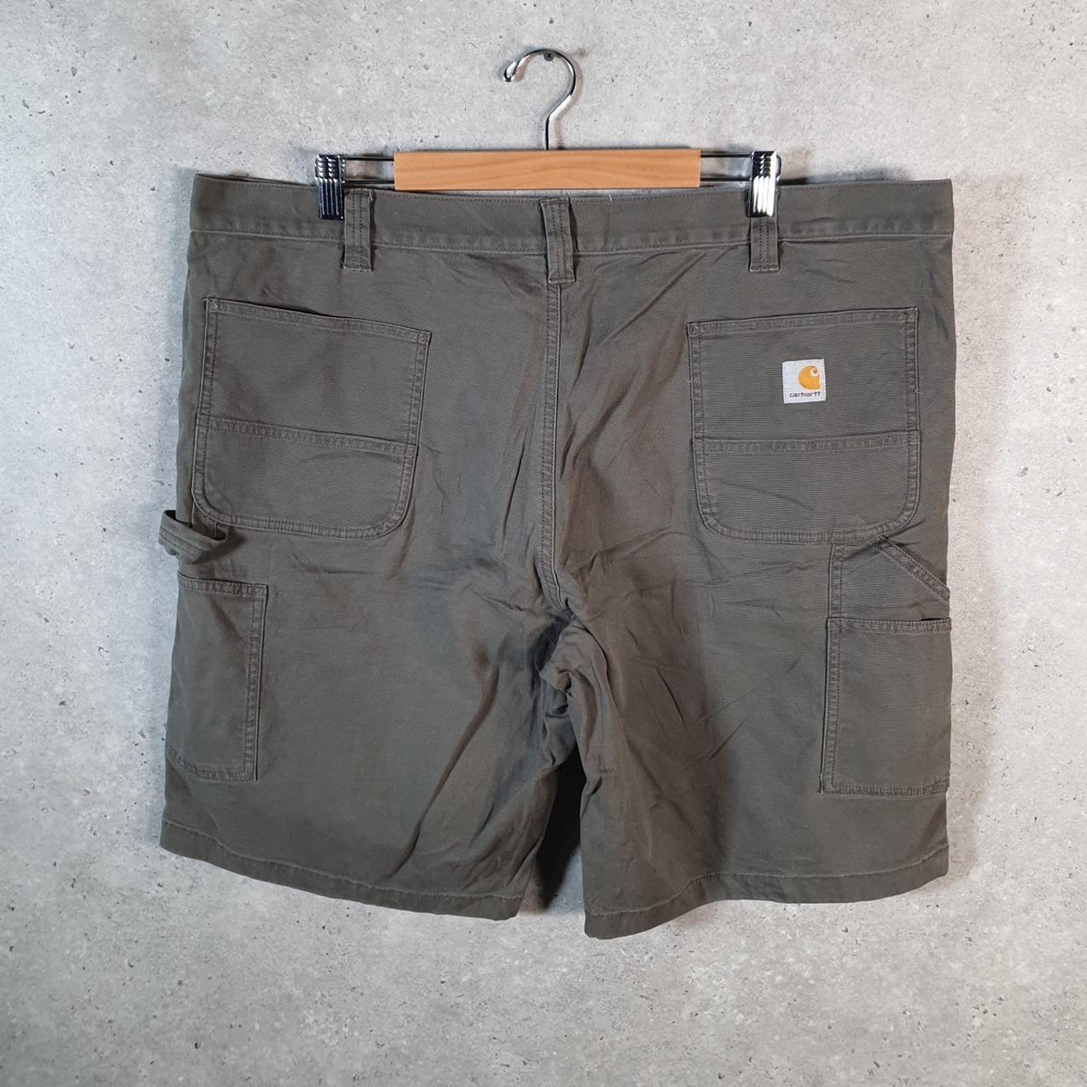 Vintage Carhartt Baggy Carpenter Shorts Jorts Cargo Men’s W44 Khaki Green Relaxed Fit Workwear A4714