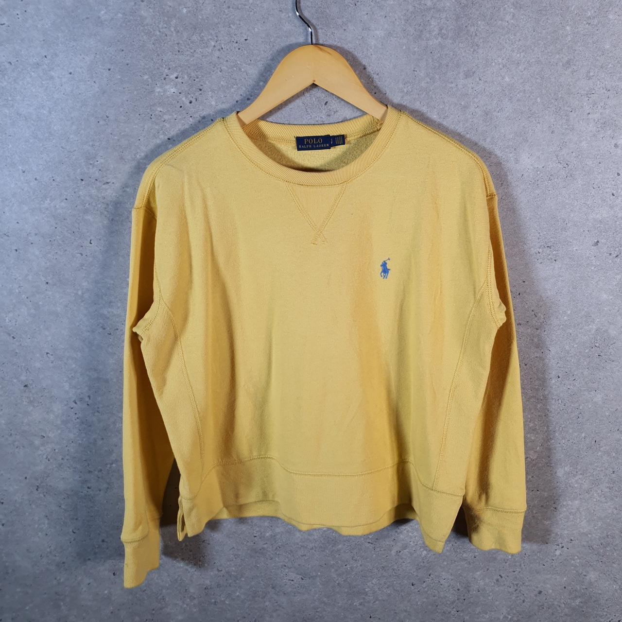 Vintage Ralph Lauren Polo Sweatshirt Men’s Small Yellow Boxy Baggy Pullover Pony