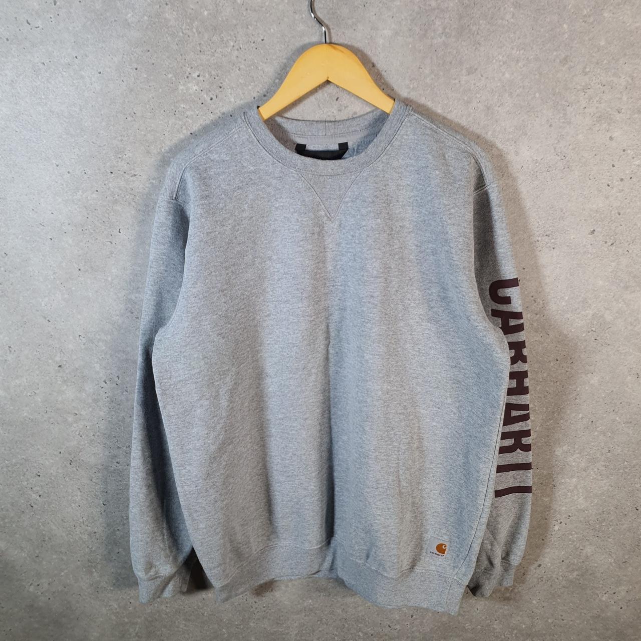 Vintage Carhartt Sweatshirt Men’s Medium Grey Pullover Blank USA Loose Fit