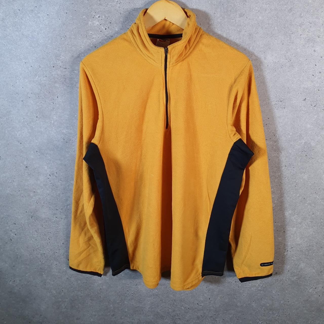 Vintage Nike 90s Therma Fit Fleece Sweatshirt Men’s Large Yellow Y2K 1/4 Zip Pullover