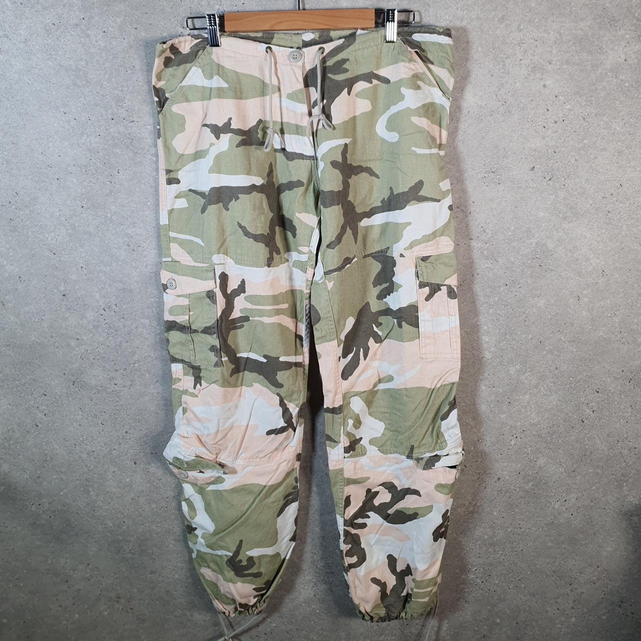 Vintage Rothco Camouflage Army Cargo Trousers Mens Large Green RealTree Big Fish Vintage