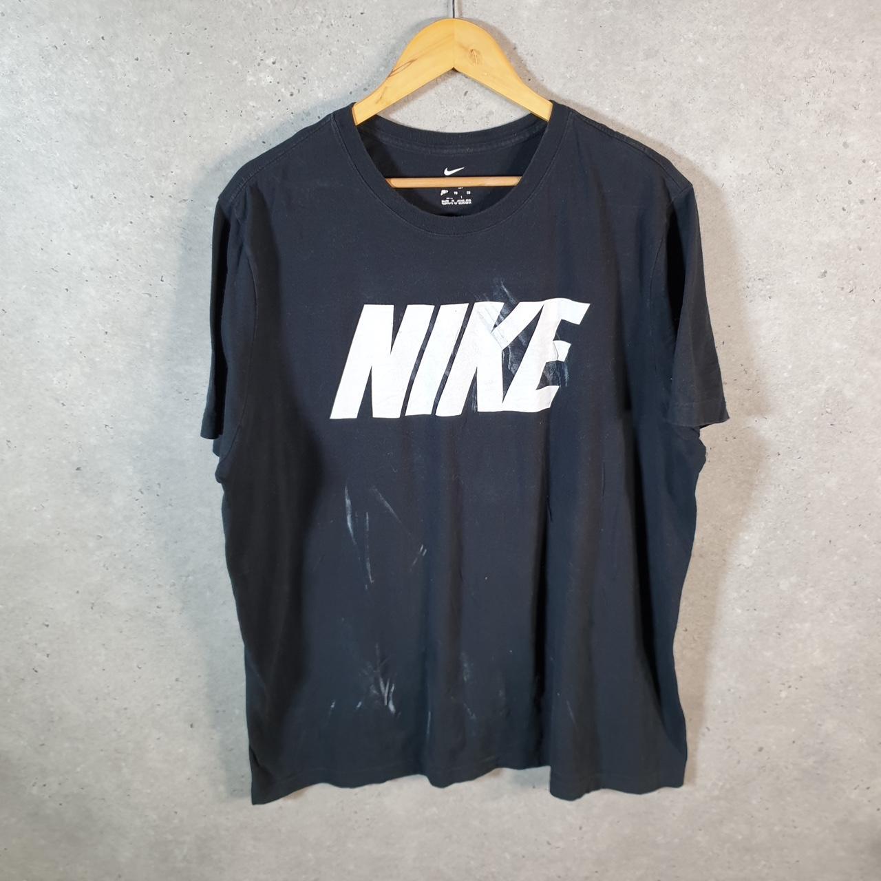 Vintage Nike T Shirt Men’s XL Black Printed Single Swoosh Logo Athletic C8272