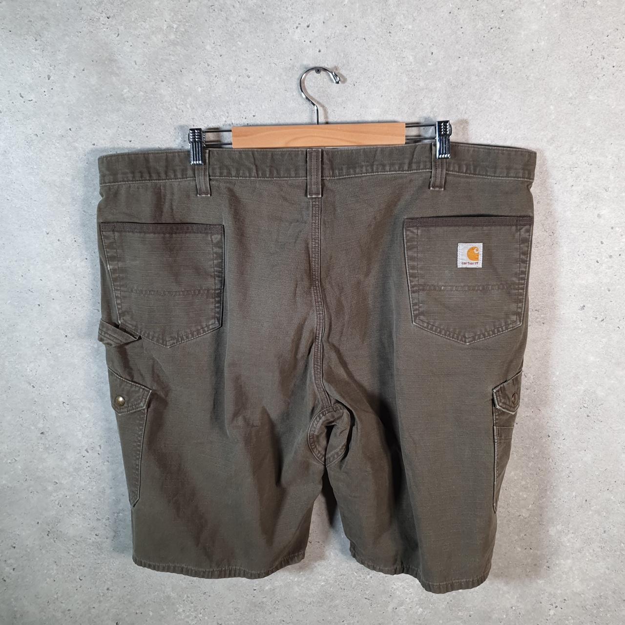 Vintage Carhartt Baggy Carpenter Shorts Jorts Cargo Men’s W46 Khaki Green Relaxed Fit Workwear A4851