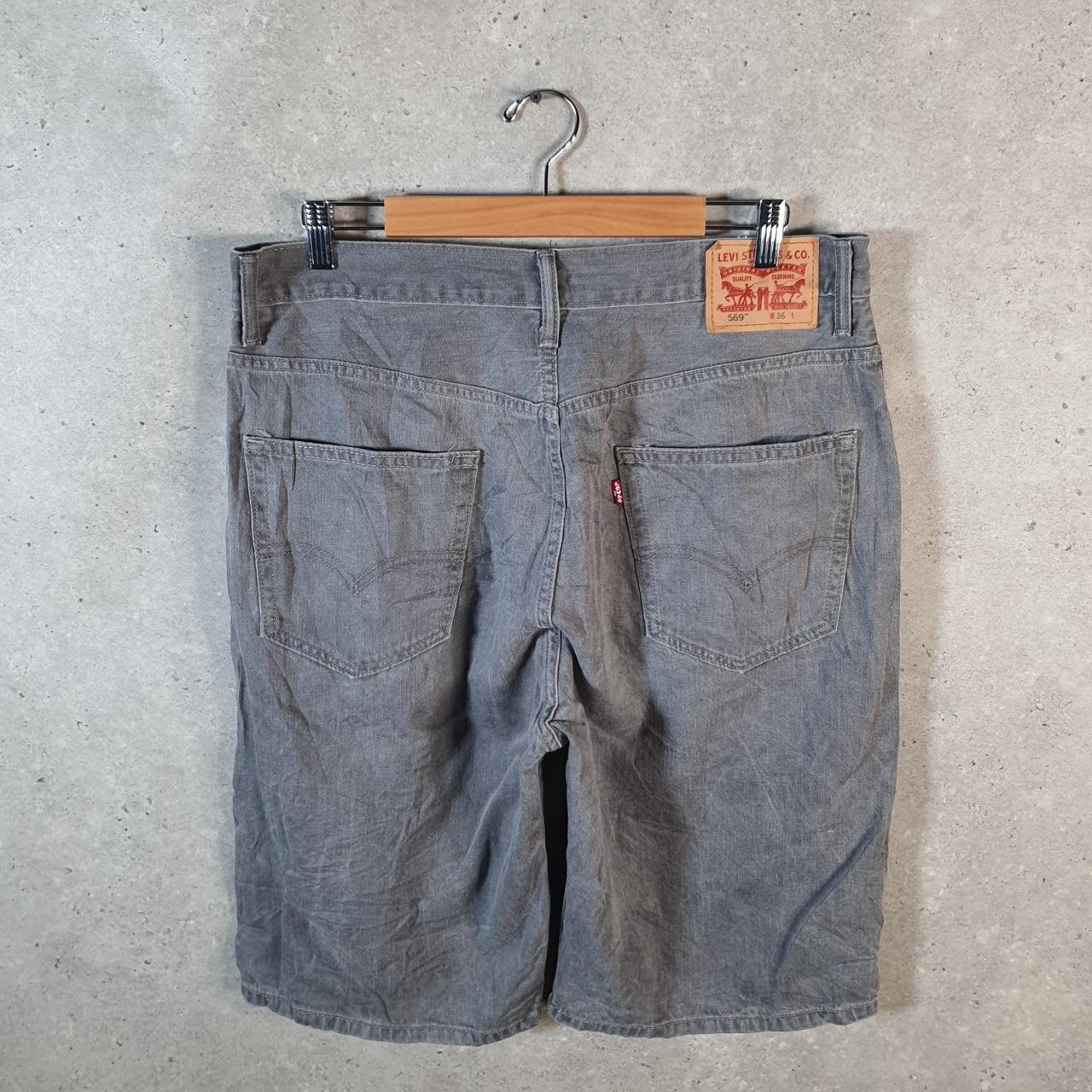 Vintage Levi’s 569 Baggy Shorts Jorts Cargo Mens W36 Grey Relaxed Denim