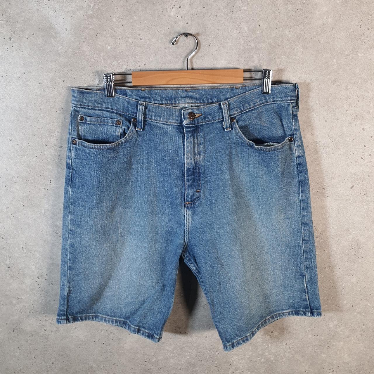 Vintage Wrangler Denim Shorts Jorts Cargo Men’s W36 Blue Baggy Cotton