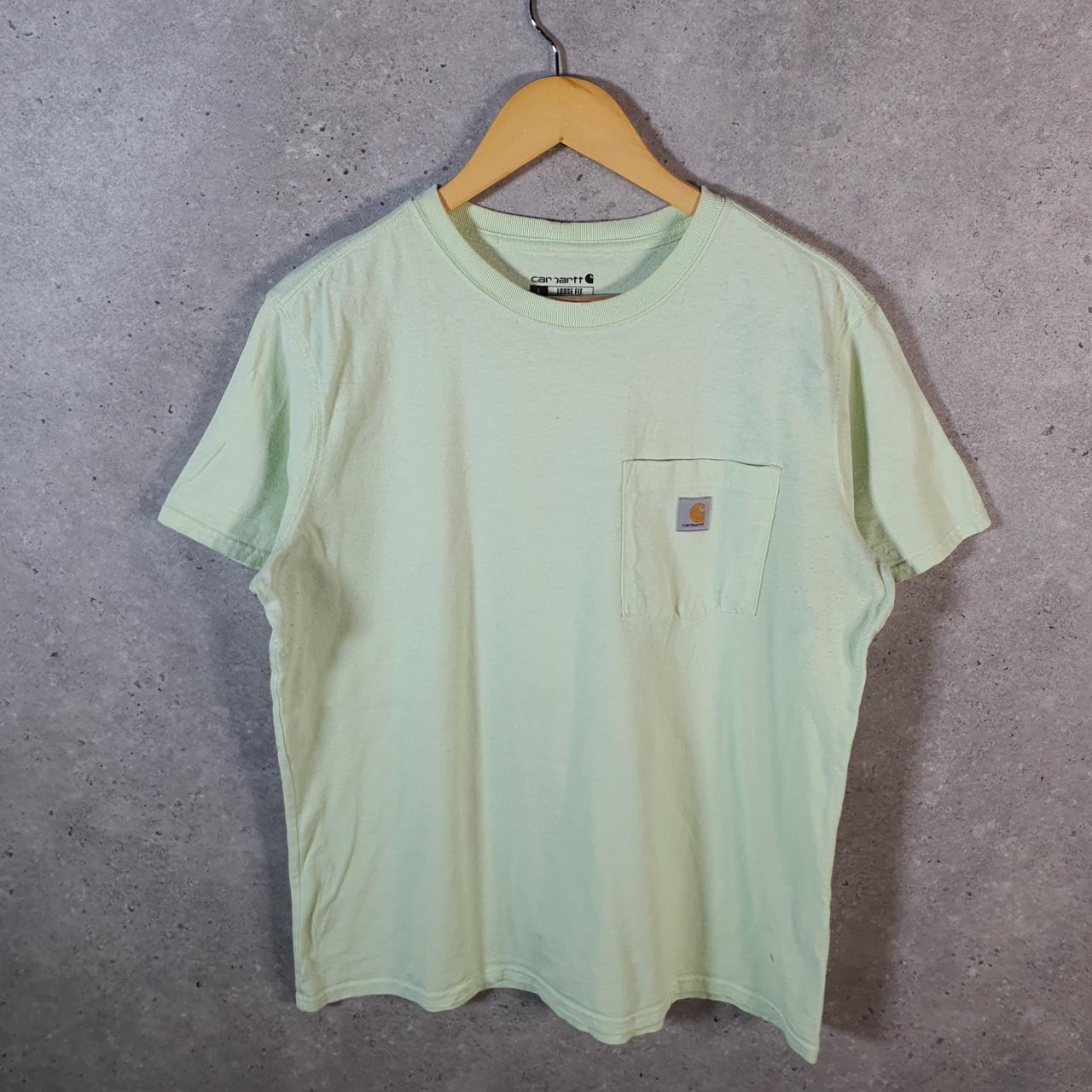 Vintage Carhartt Pocket T Shirt Womens Large Green Workwear Chore Utility Loose Fit