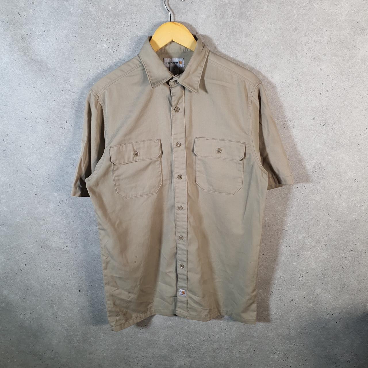Vintage Carhartt Shirt Button Down Mens Medium Brown Chore Utility Relaxed