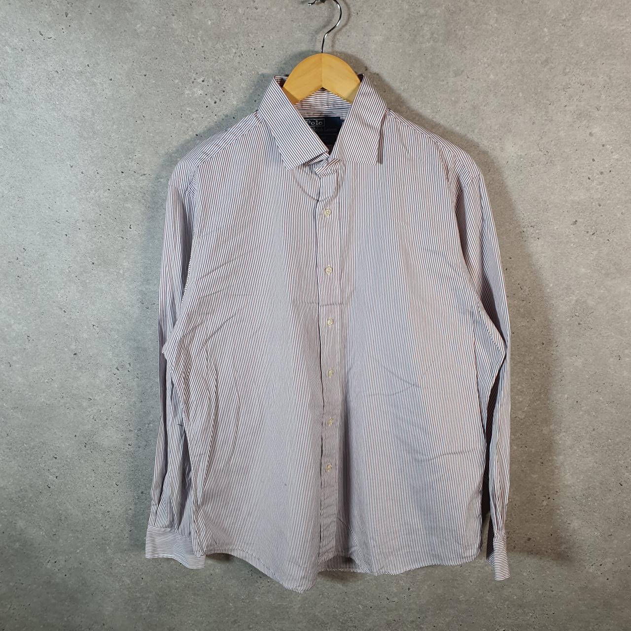 Vintage Ralph Lauren Button Down Shirt Men’s Large Striped Regent Custom Fit Cotton