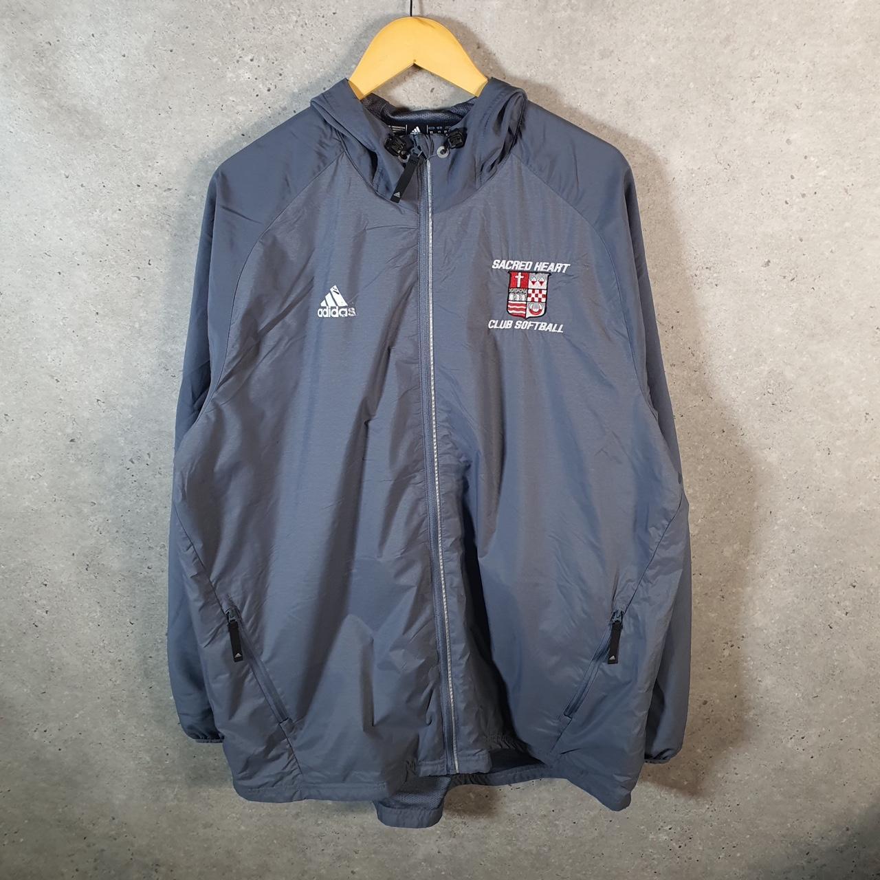 Vintage Adidas Golf Windbreaker Track Jacket Mens XL Grey USA Three Stripes Full Zip