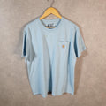 Vintage Carhartt Pocket T Shirt Womens XL Blue Workwear Chore Utility Loose Fit C9304