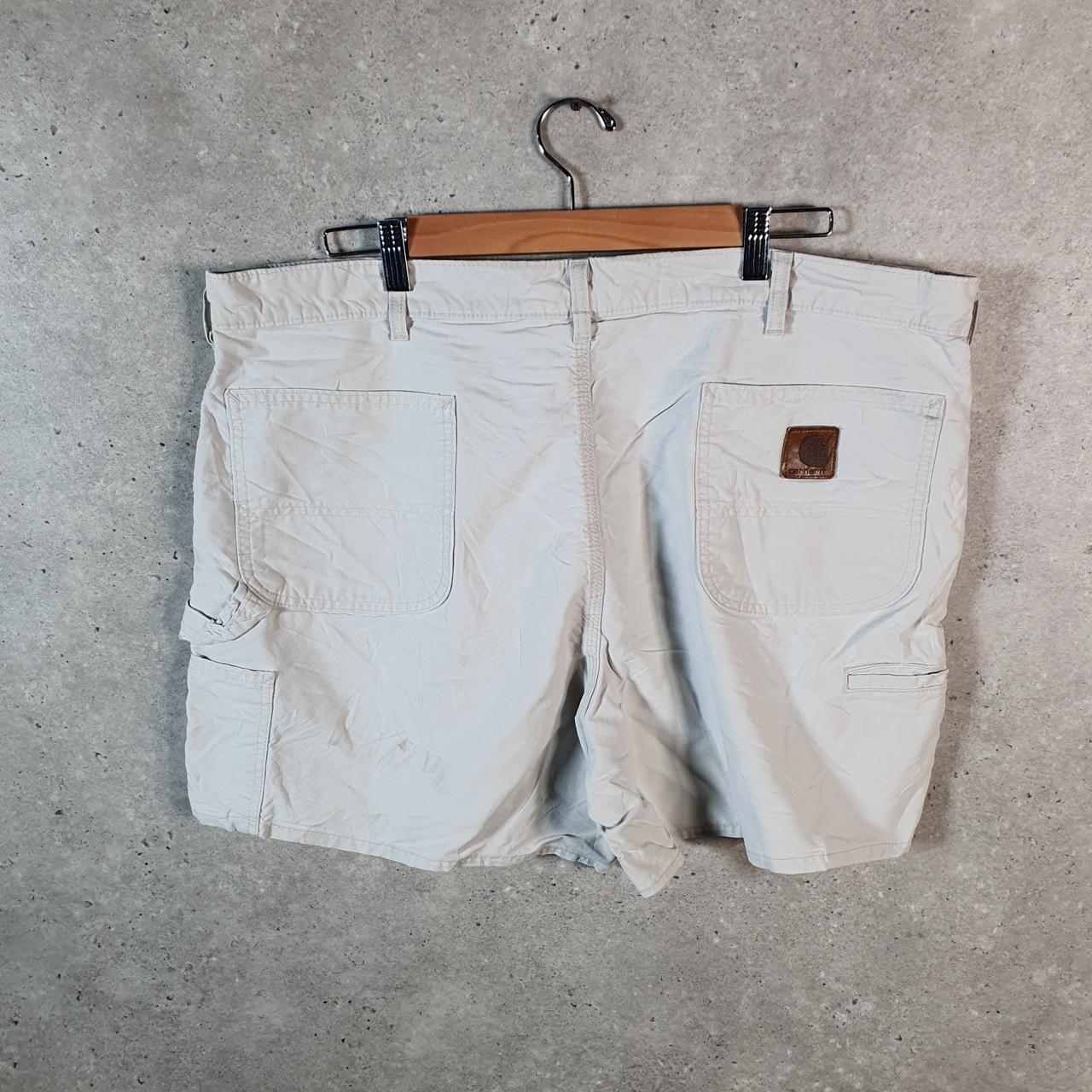 Vintage Carhartt Baggy Carpenter Shorts Jorts Cargo Men’s W40 Beige Relaxed Fit Workwear Big Fish Vintage