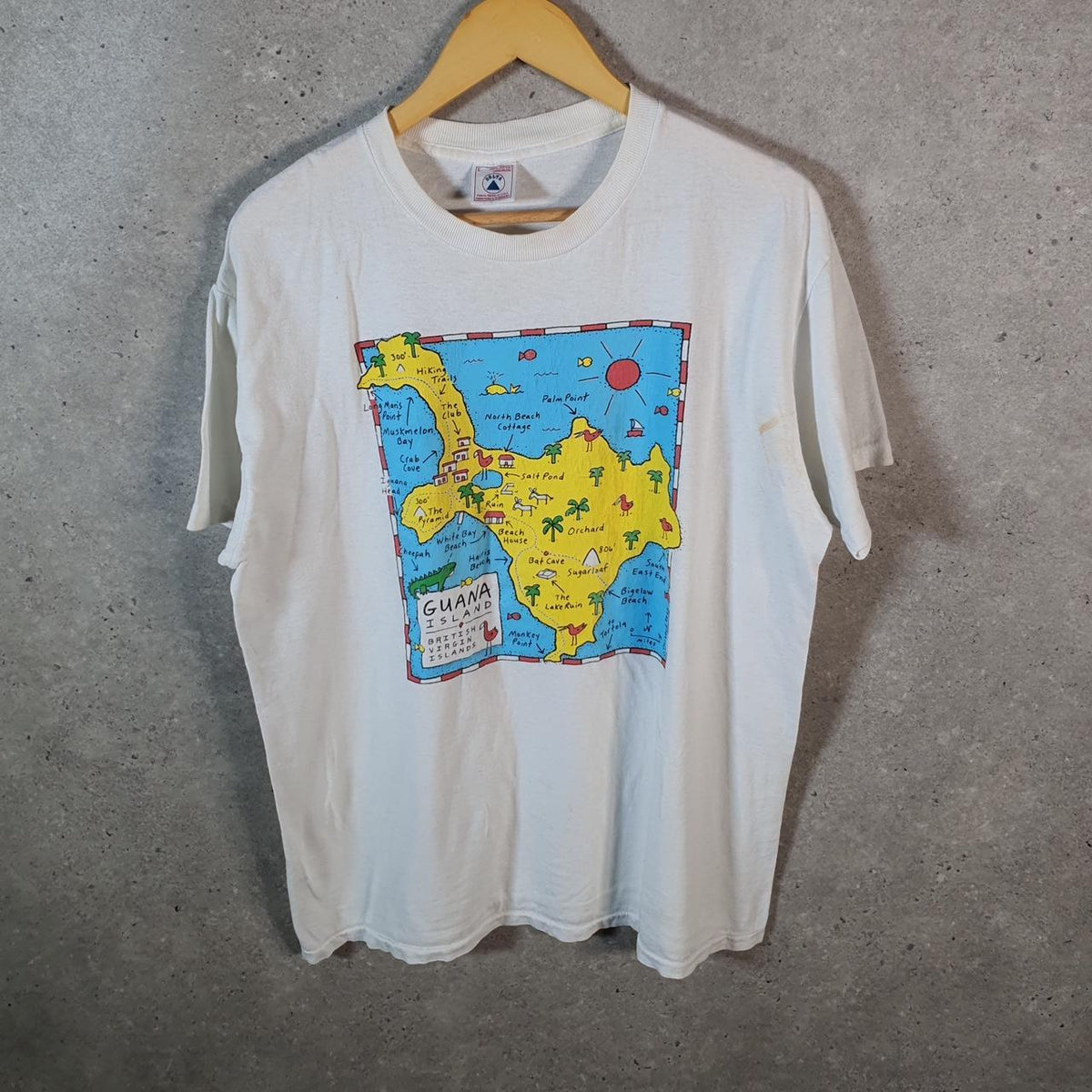 Vintage Delta Guana Islands Virgin Islands 90s USA Single Stitch T Shirt Men’s Large White