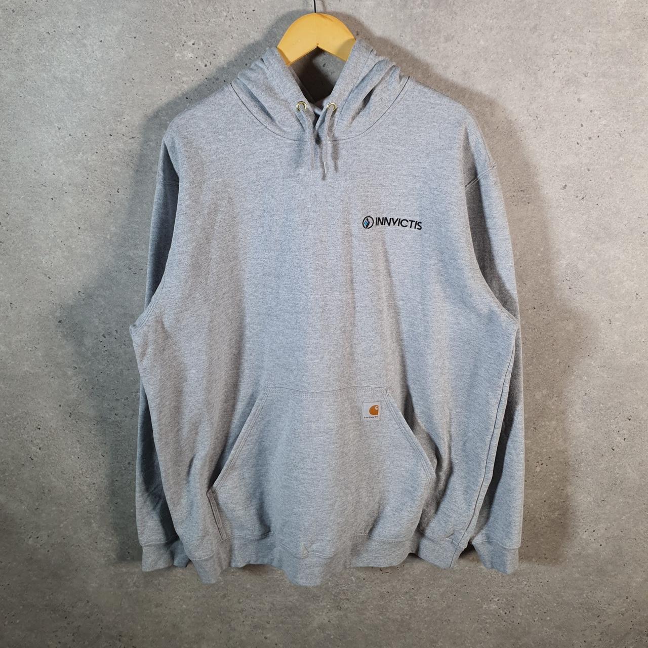 Vintage Carhartt Hoodie Men’s XL Grey Pullover Blank USA Loose Fit