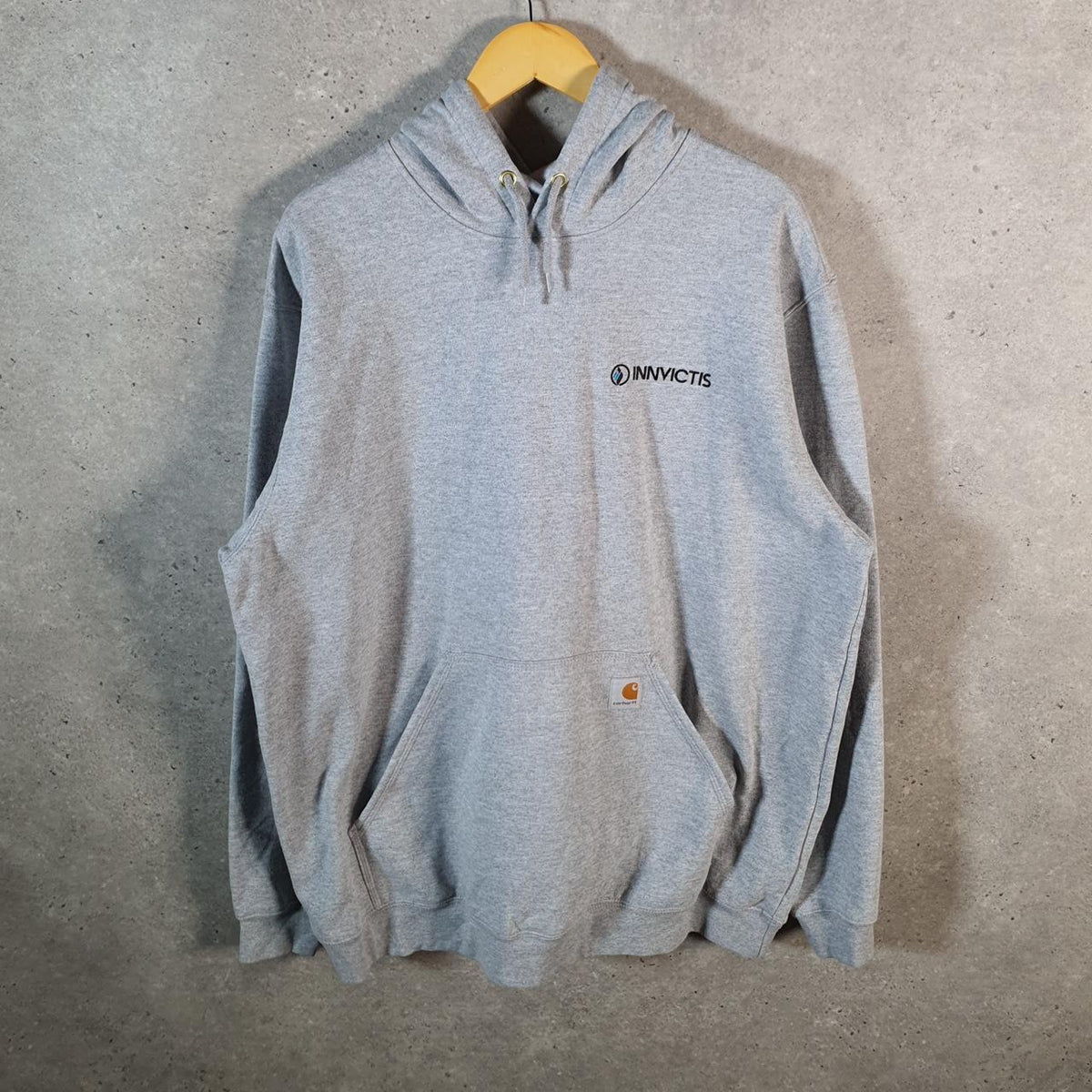 Vintage Carhartt Hoodie Men’s XL Grey Pullover Blank USA Loose Fit