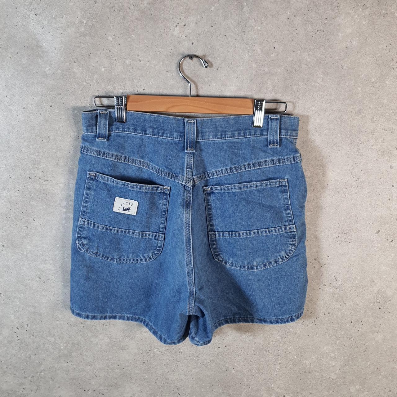 Vintage Lee Baggy Shorts Jorts Cargo Womens W30 Blue Denim Relaxed Cargo
