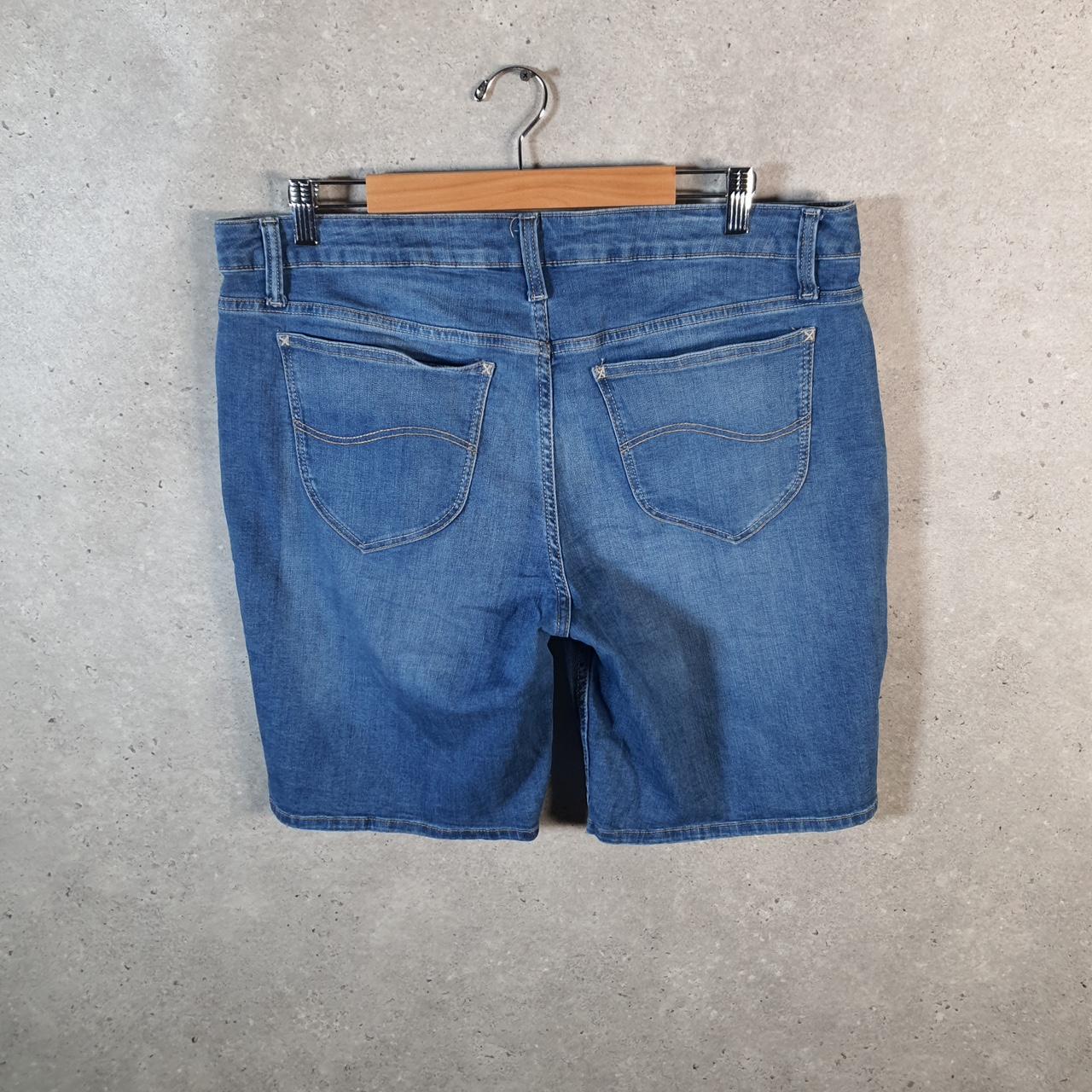 Vintage Lee Baggy Shorts Jorts Cargo Womens W36 Blue Denim Relaxed Cargo