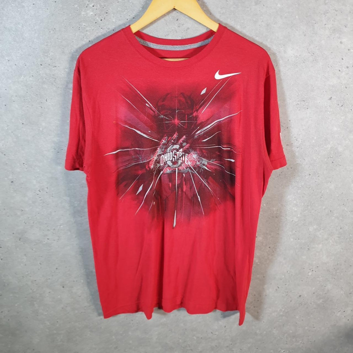 Vintage Nike Ohio State NFL Pro State T Shirt Men’s Large Red Logo Swoosh Athletic