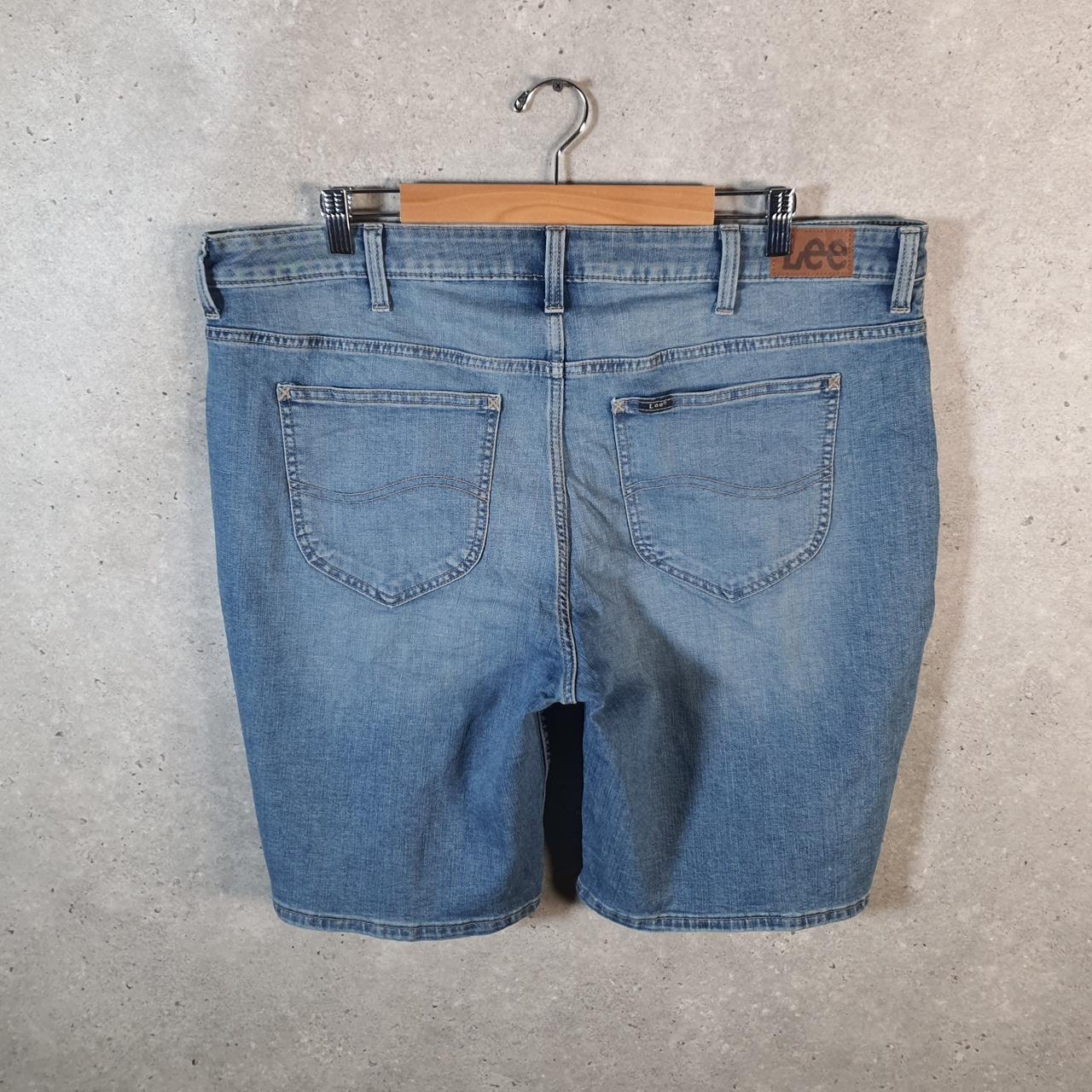 Vintage Lee Baggy Shorts Jorts Cargo Womens W40 Blue Denim Relaxed Cargo