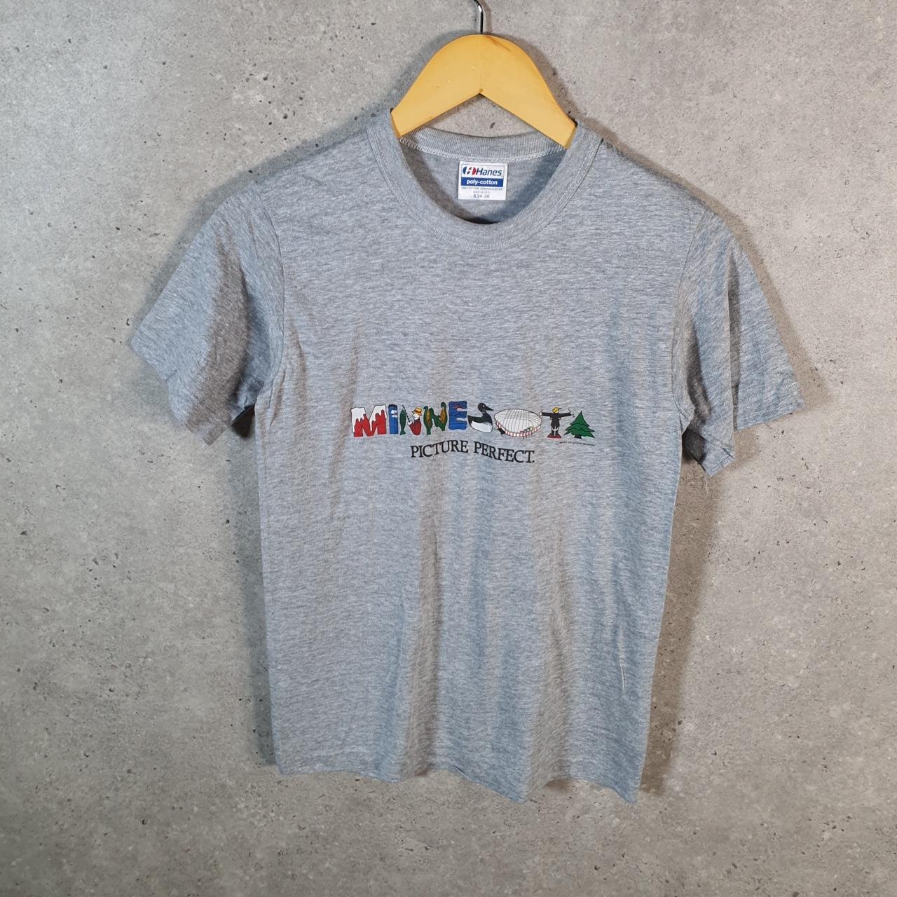 Vintage Hanes Minnesota Picture Perfect 1984 USA Single Stitch T Shirt Men’s Small Grey