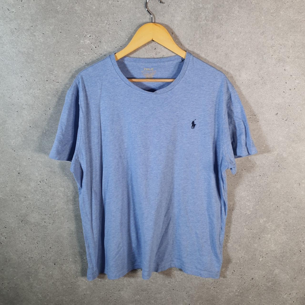 Vintage Ralph Lauren Polo Sport T Shirt Men’s XL Blue Custom Slim Fit Embroidered Pony C8639