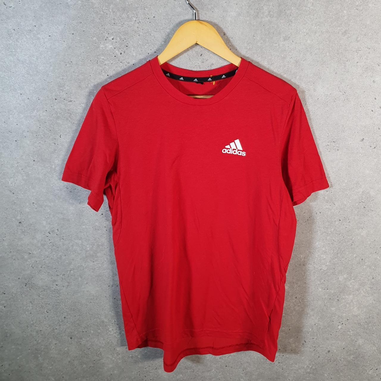 Vintage Adidas Spellout T Shirt Mens Small Orange Three Stripes Logo Athletic