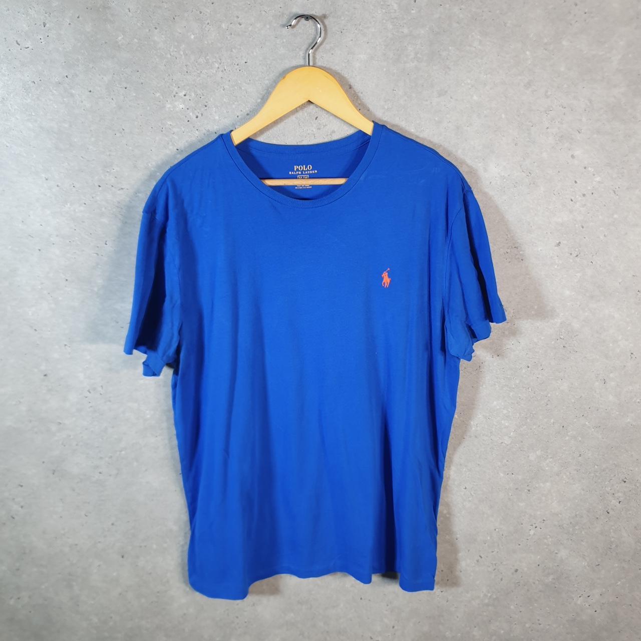 Vintage Ralph Lauren Polo T Shirt Men’s Medium Blue Embroidered Classic Fit Pony C9045