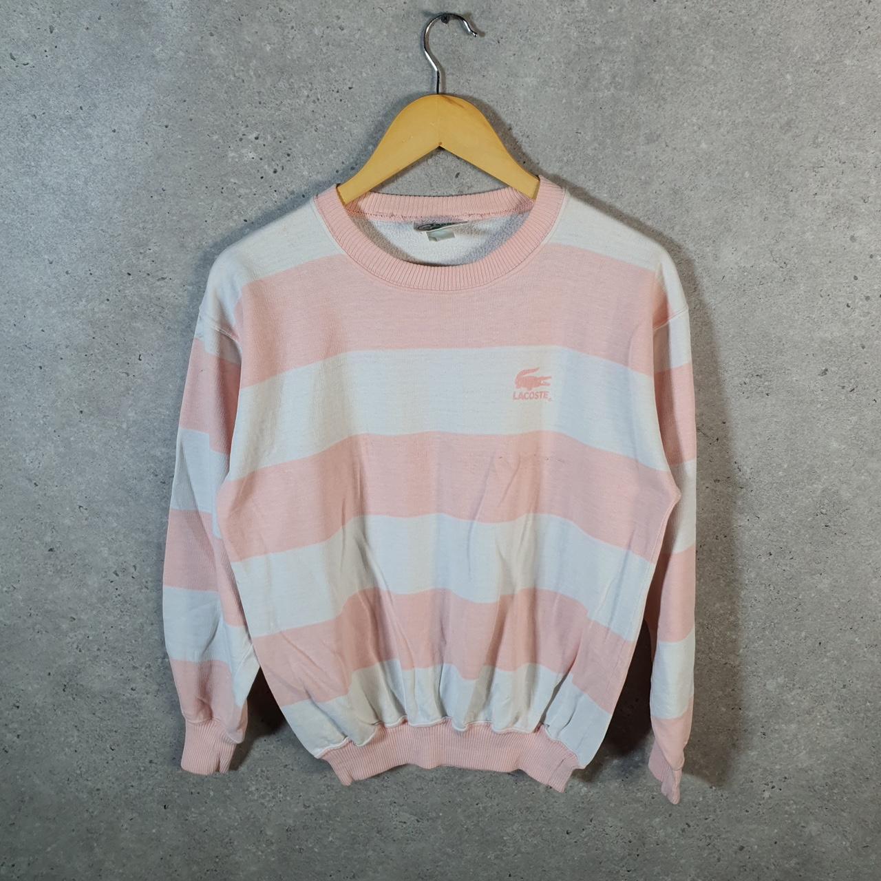 Vintage Izod Lacoste 90s Knit Sweater Mens XS Pink Y2K Jumper Logo