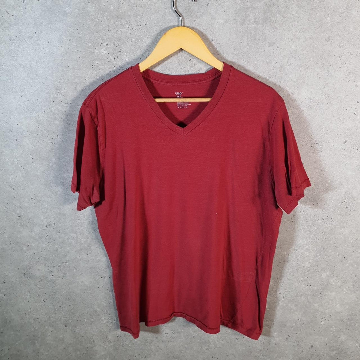 Vintage Gap T Shirt Men’s Large Burgundy Red Regular Fit Casual Blank