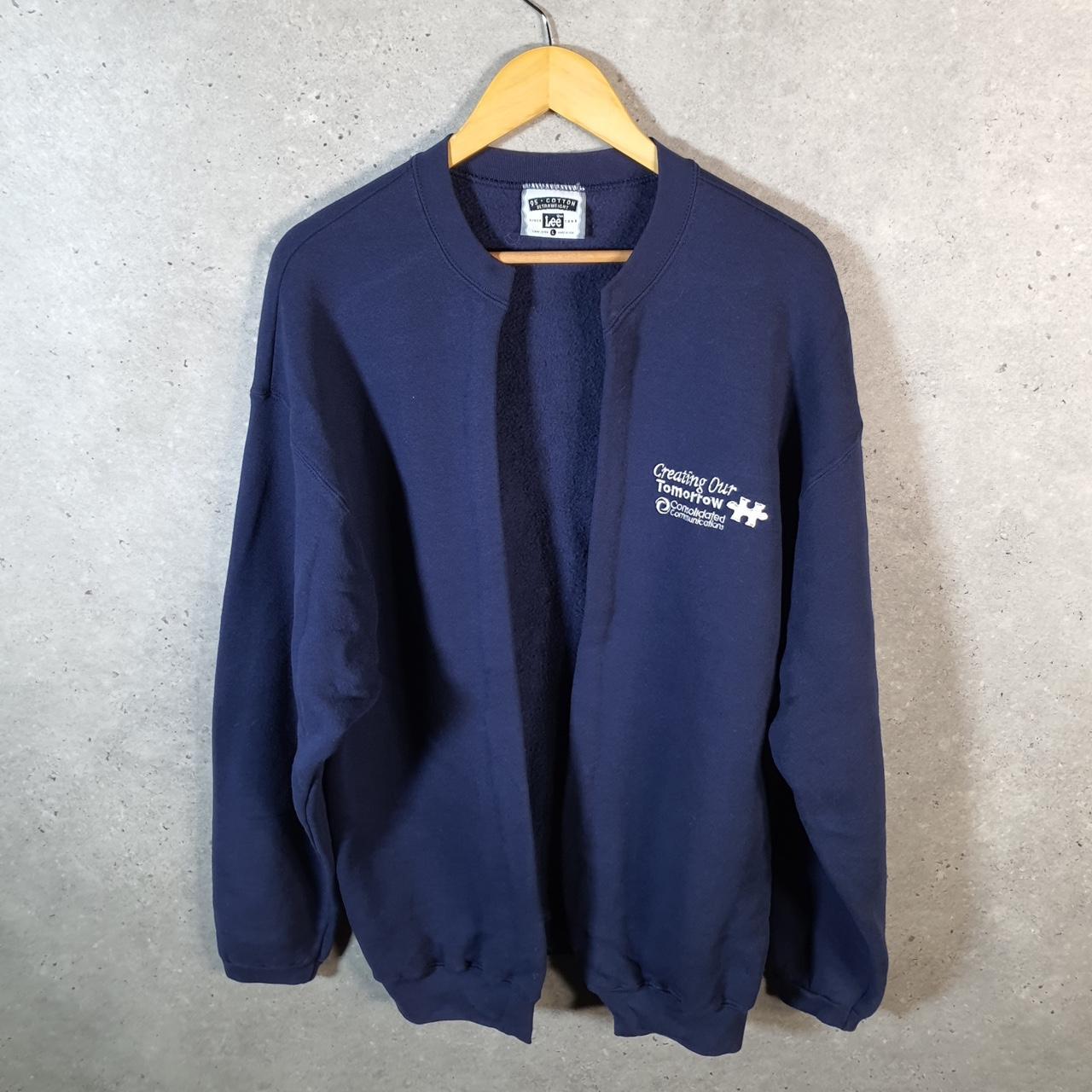 Vintage Lee Ultraweight Sweatshirt Men’s Large Navy Consolidated Communications