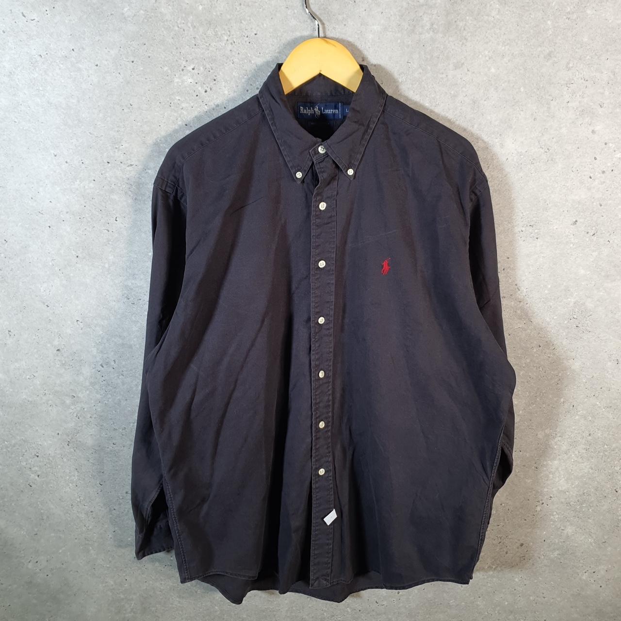 Vintage Ralph Lauren Button Down Shirt Men’s Large Black Classic Fit