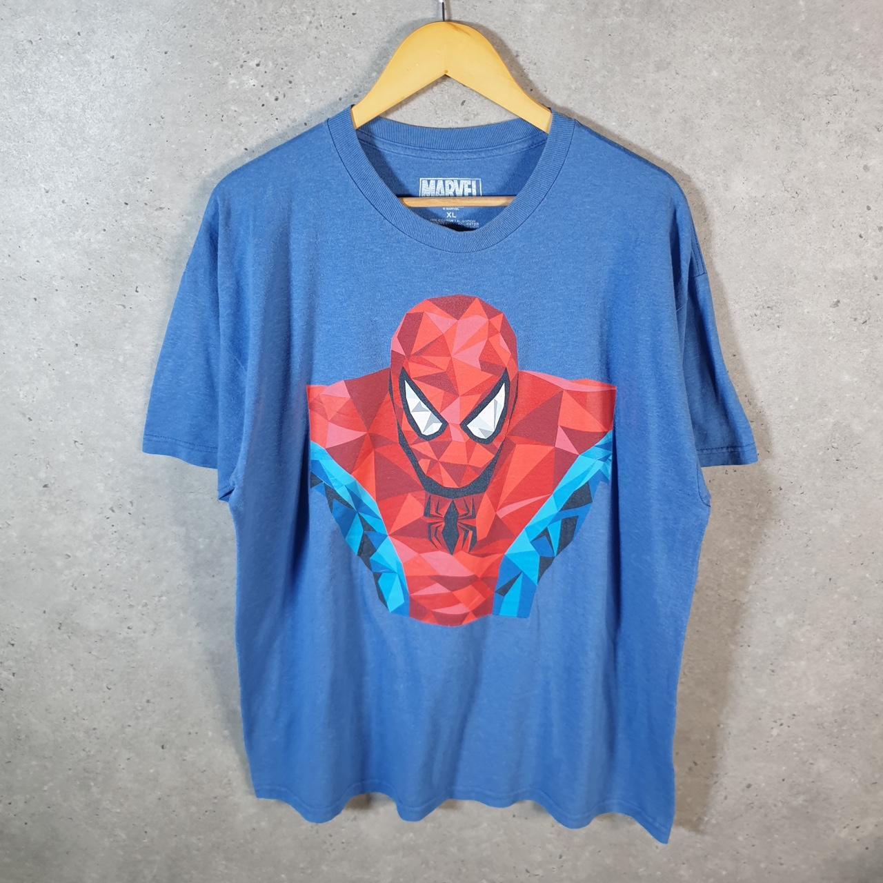 Vintage Marvel Spiderman T Shirt Men’s XL Blue Movie Graphic Cartoon